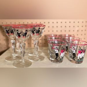 1940’s Vintage Libbey Pickwick Cocktail & Low Ball Glasses